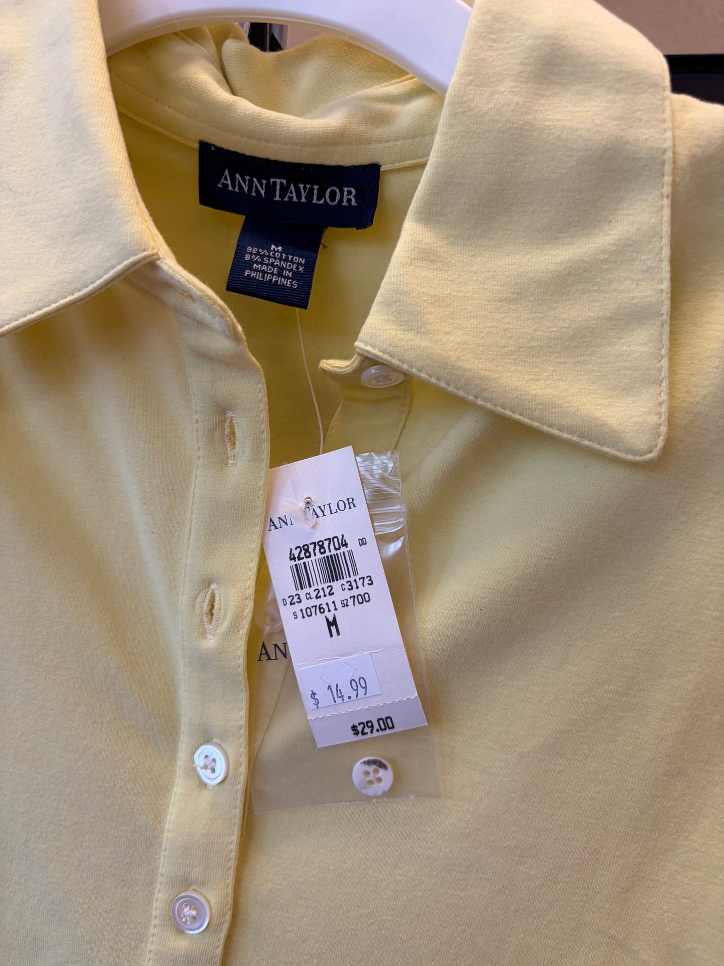 Ann Taylor Yellow Collared Tank - M