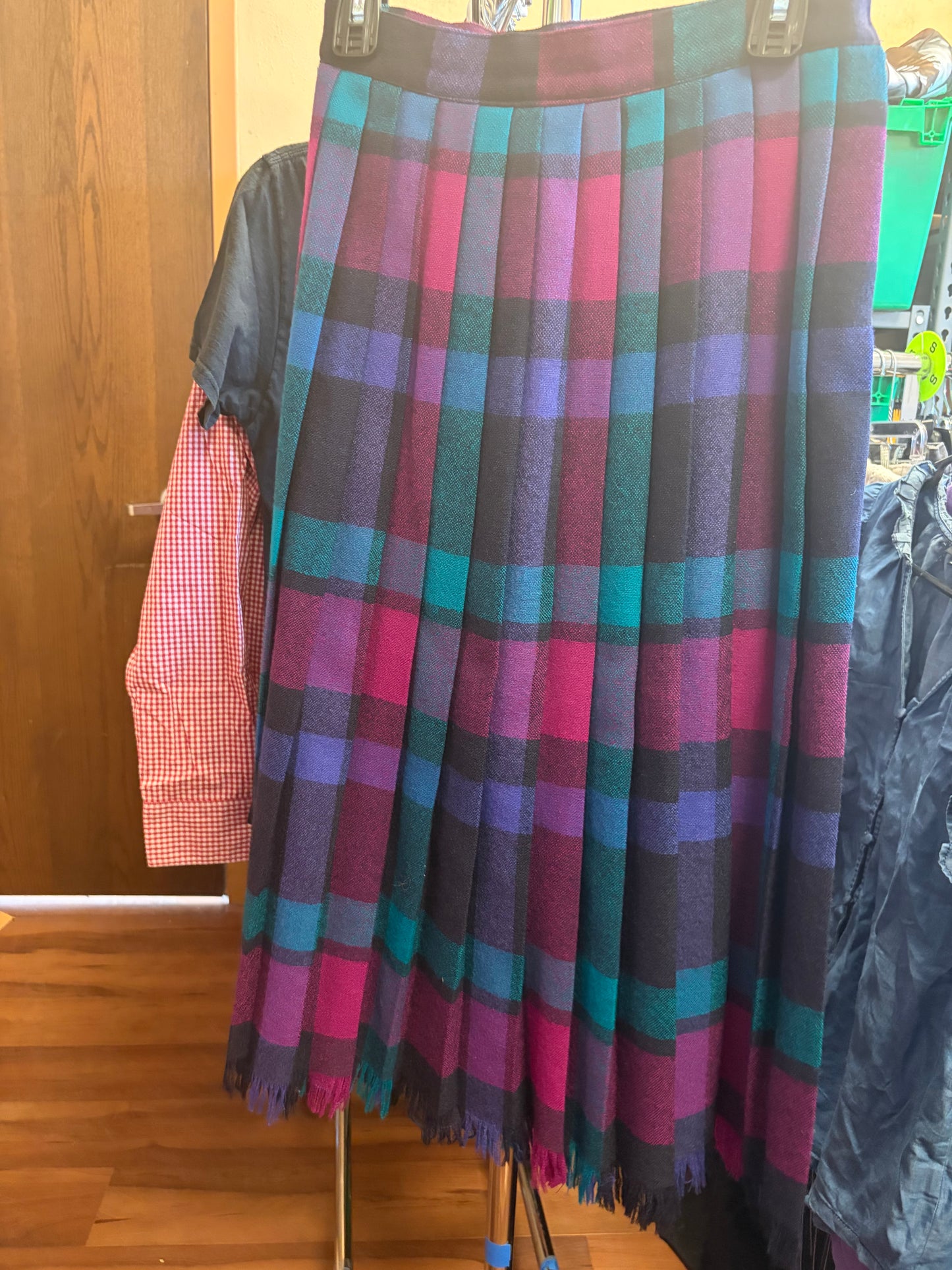 VINTAGE SET- Wool Purple Plaid Set-M