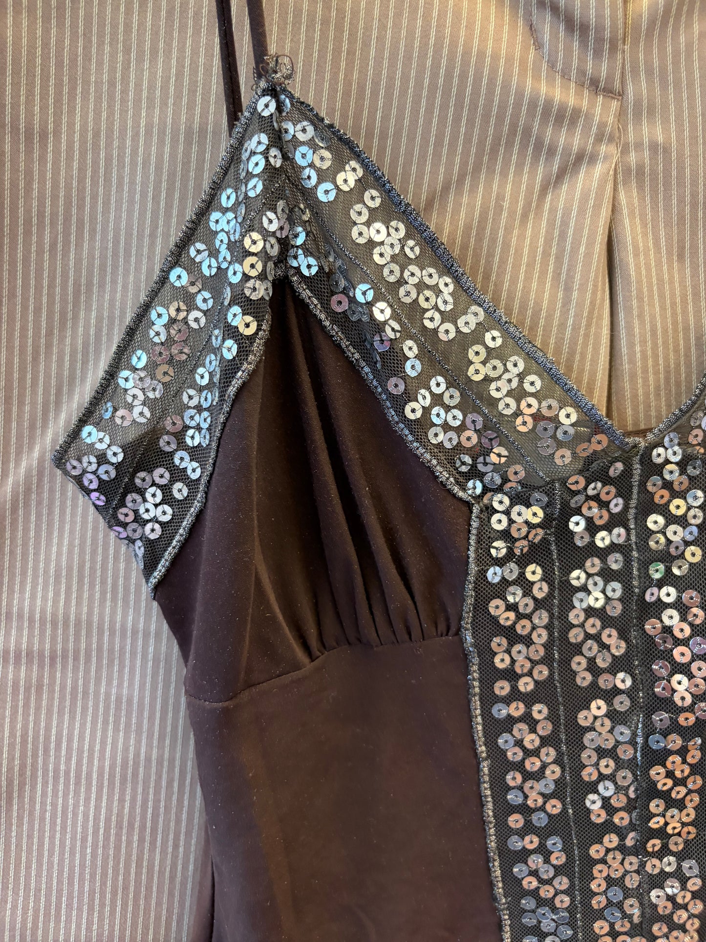 Brown Sequined Tank - S