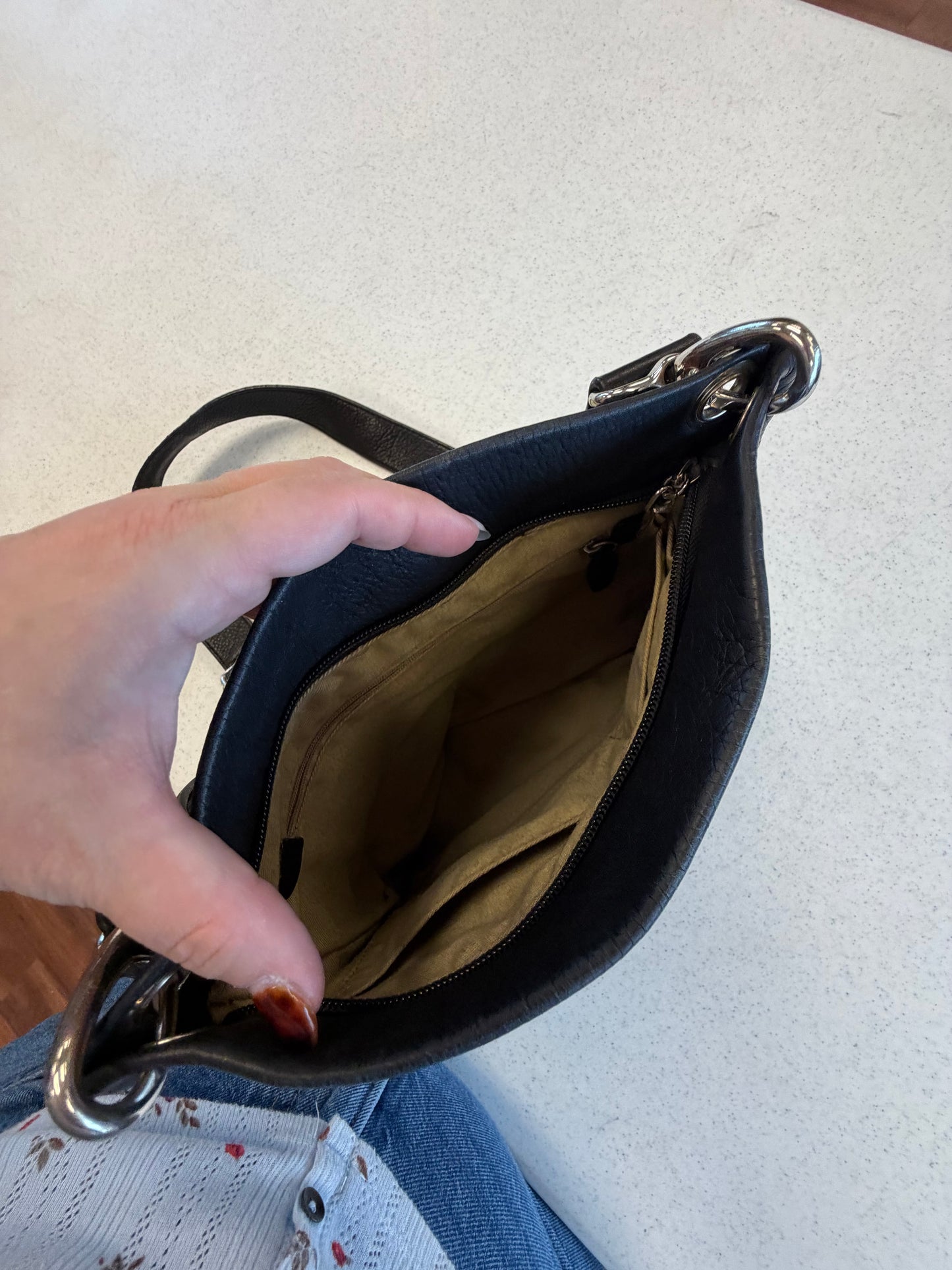 Y2K Black Leather Crossbody Purse