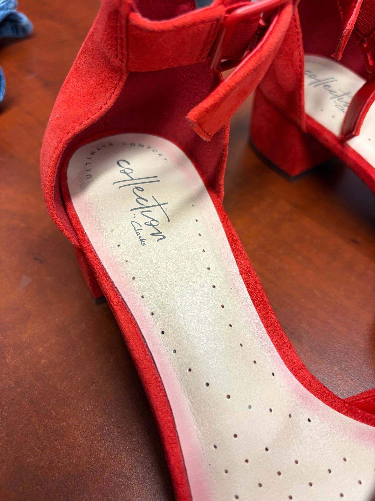 Clarks Red Elisa Dedra heeled sandals-8.5