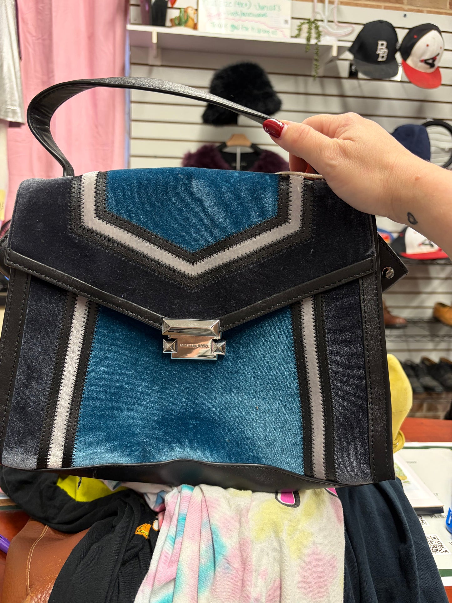 MK Black and Teal handbag