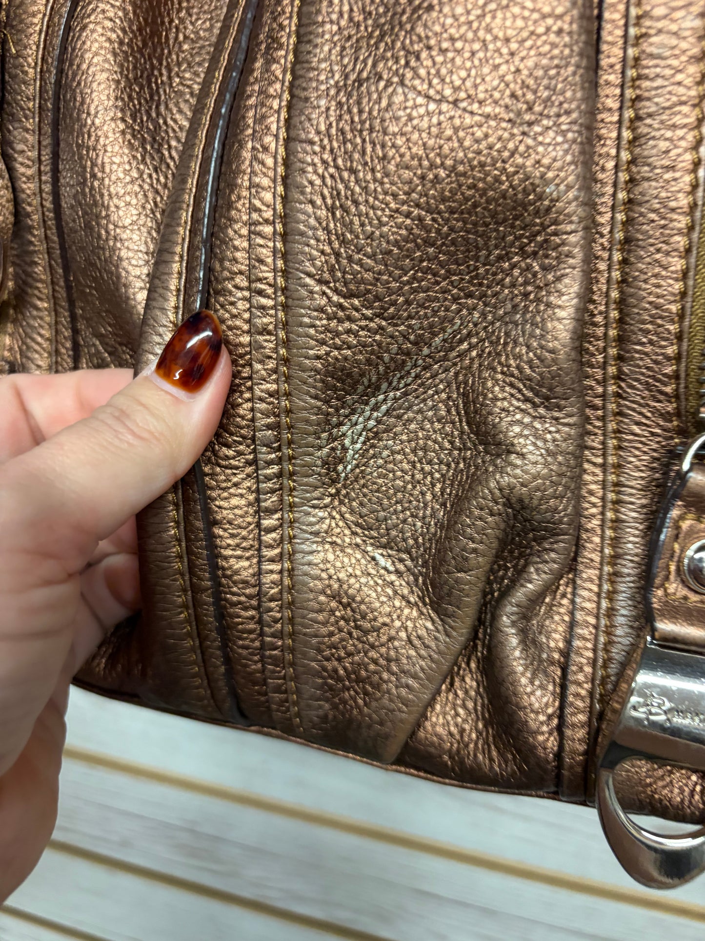 B. Makowsky Copper leather handbag