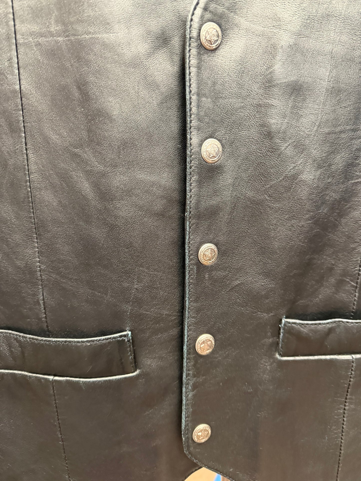 Saguaro West Leather Vest- XL