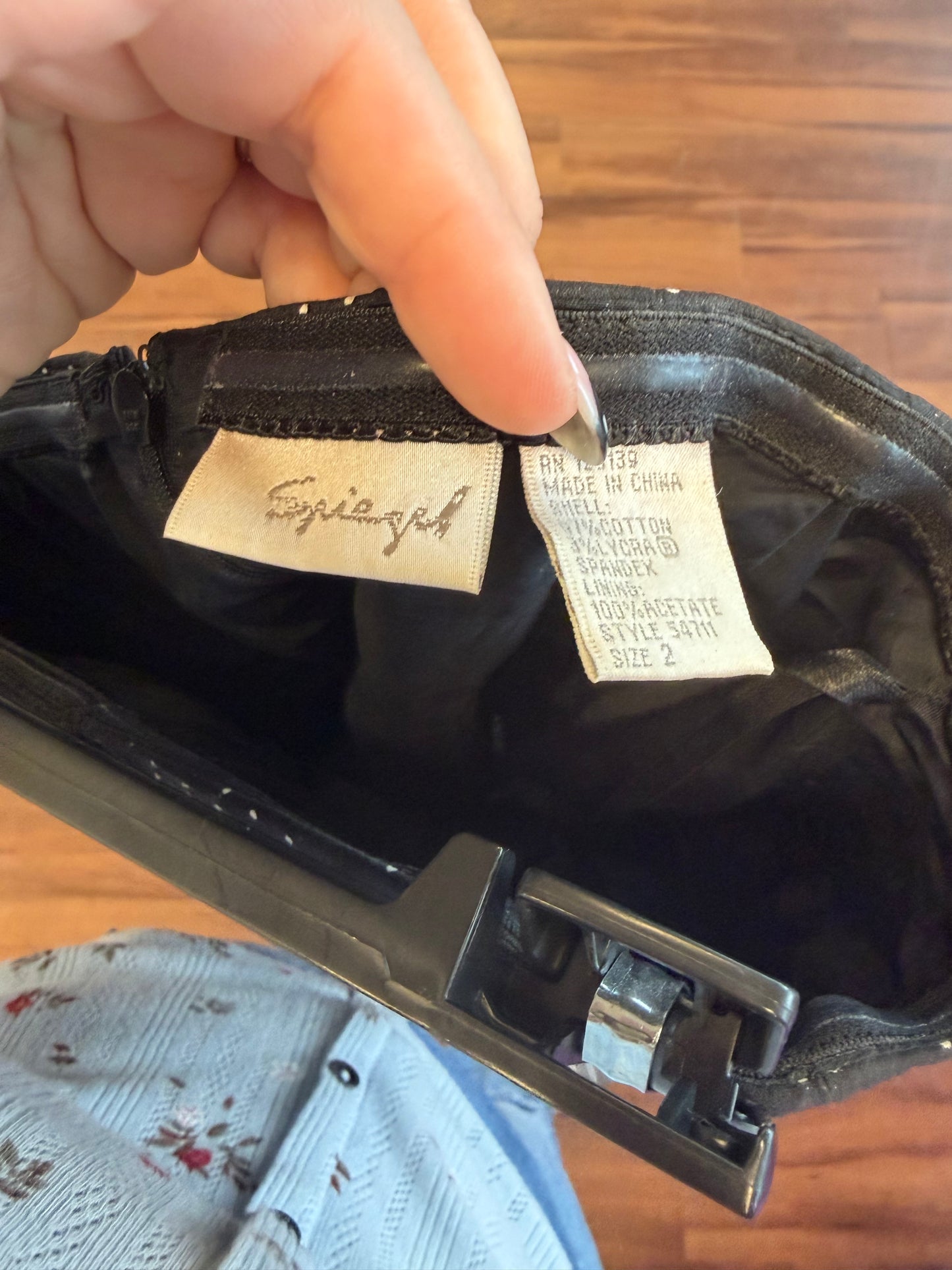 Black Polka Dot Strapless Top - Size 2