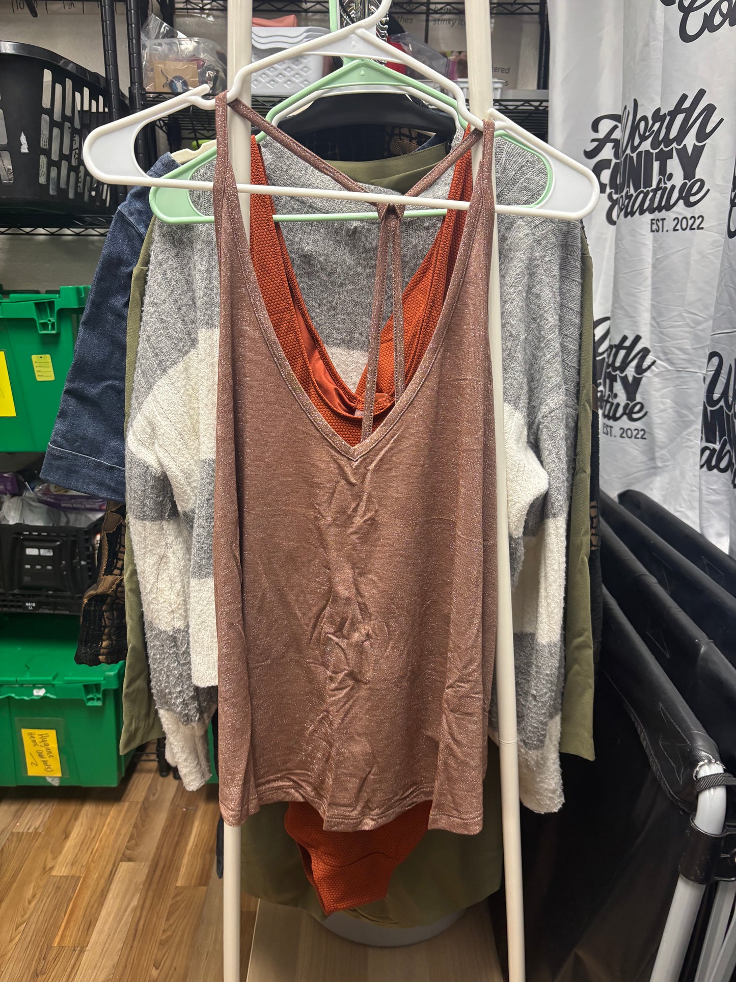 Old Navy Shimmery Brown Tank- L