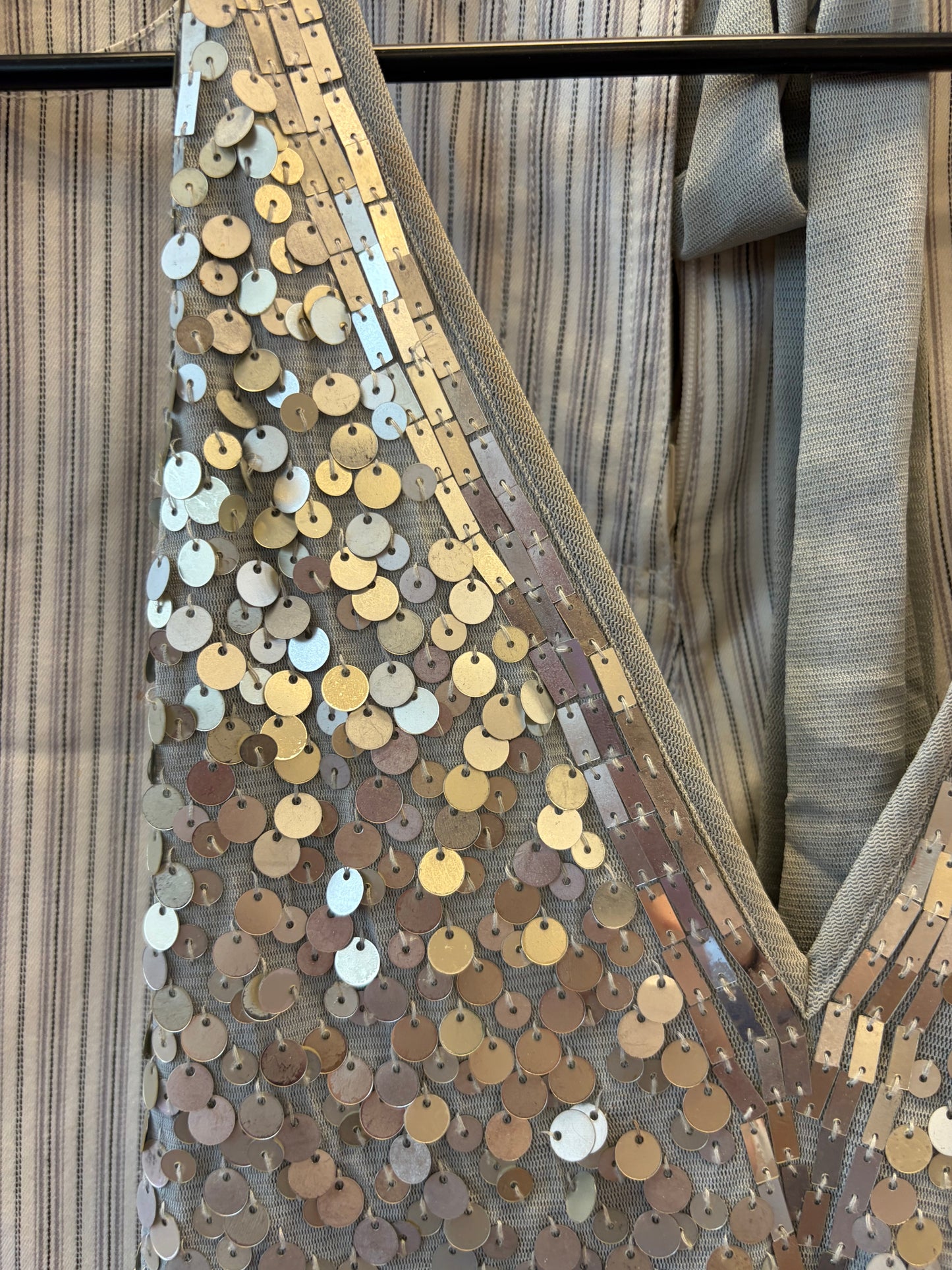 Gray Sequined Sparkle Tank - S