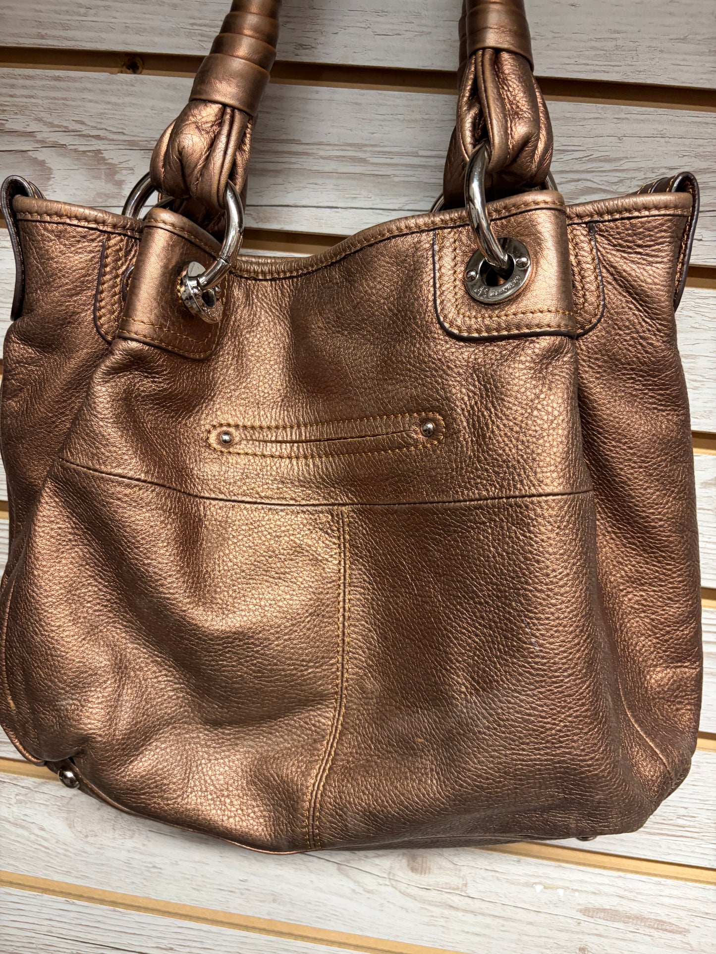 B. Makowsky Copper leather handbag