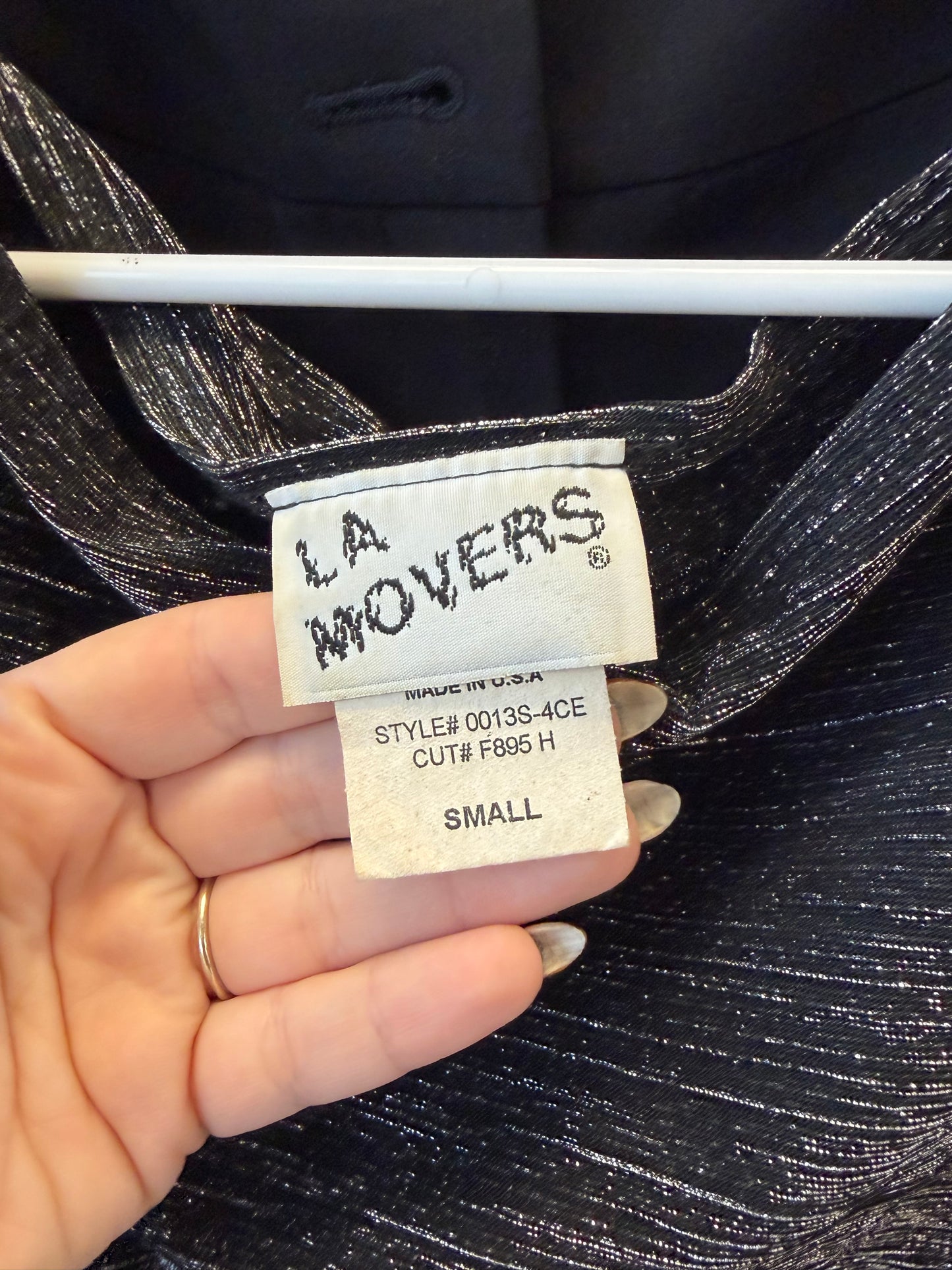 Black Shimmer Scoop Tank - S