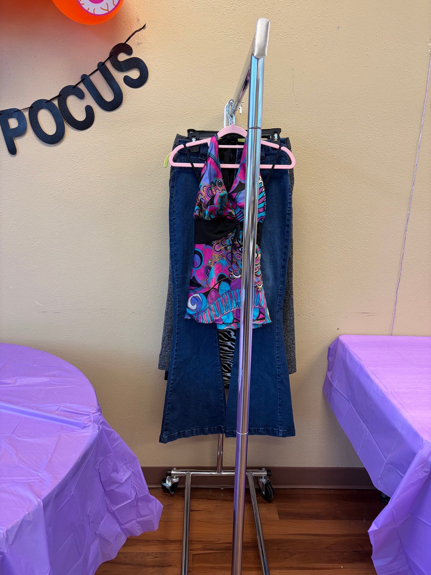 Pink & Purple Y2K Halter Tank - S