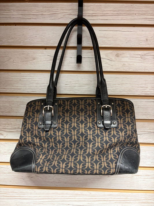 Vintage Fossil signature canvas hobo bag