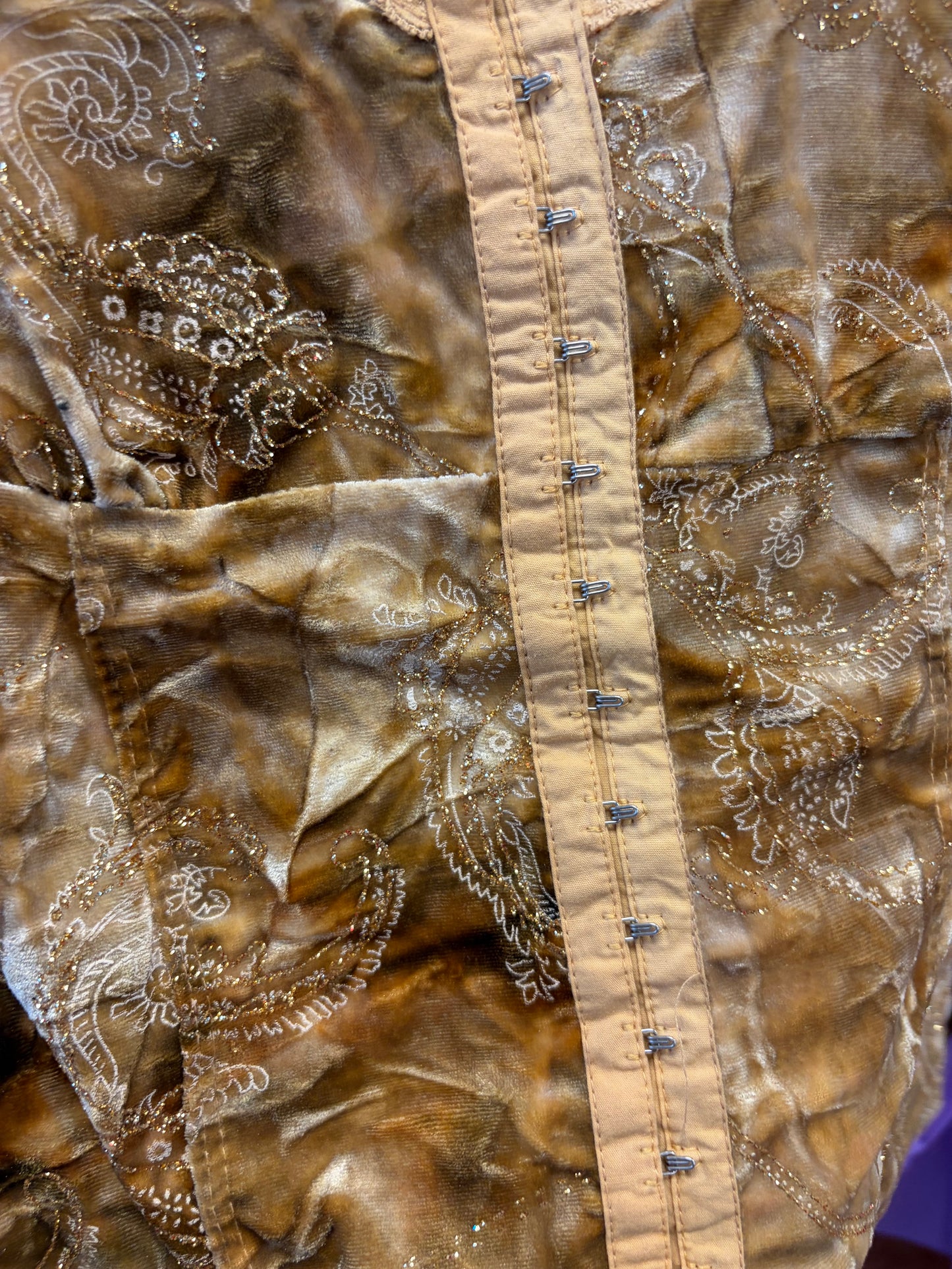 Gold Velvet Corset Tank - M