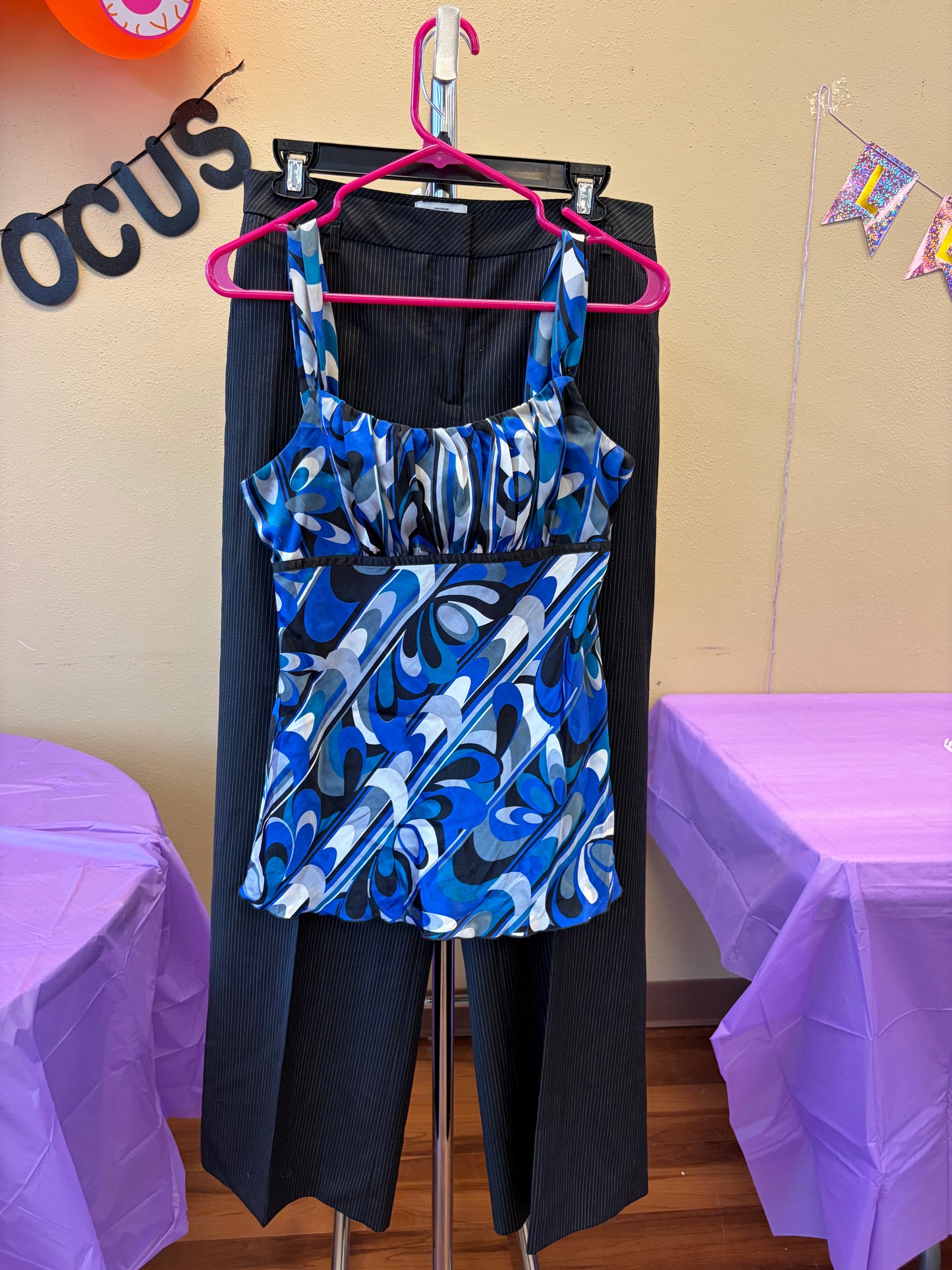 Blue Y2K Dressy Tank - S