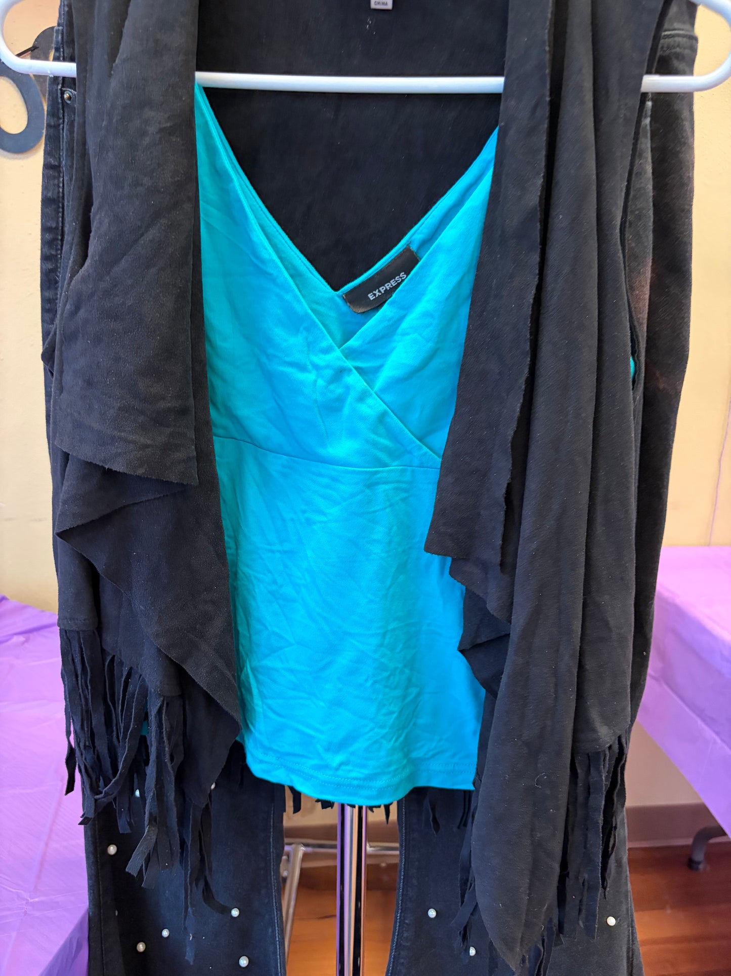 Express Turquoise Crossover Tank- M