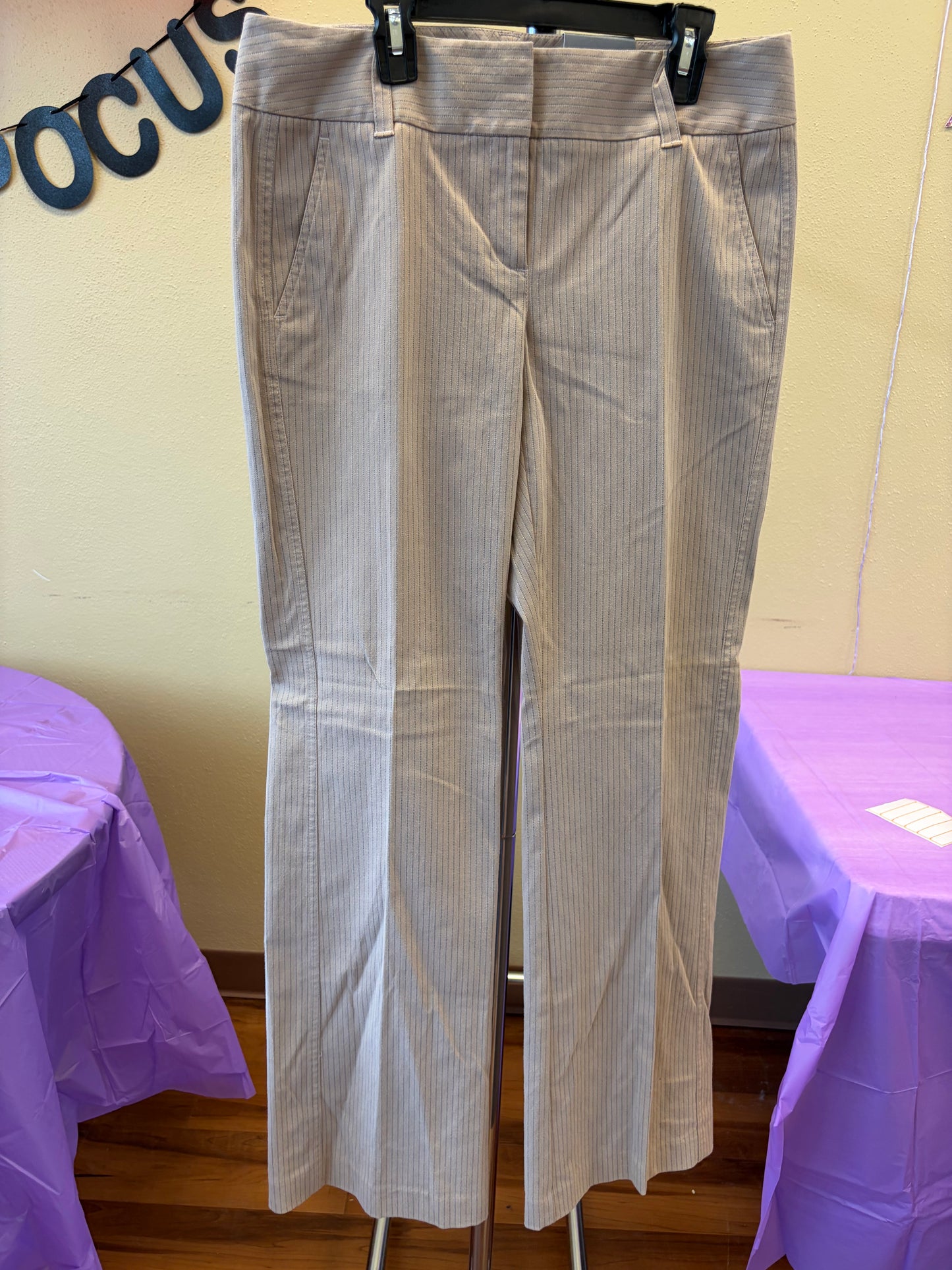Ann Taylor Tan Pinstripe Pants - Size 6