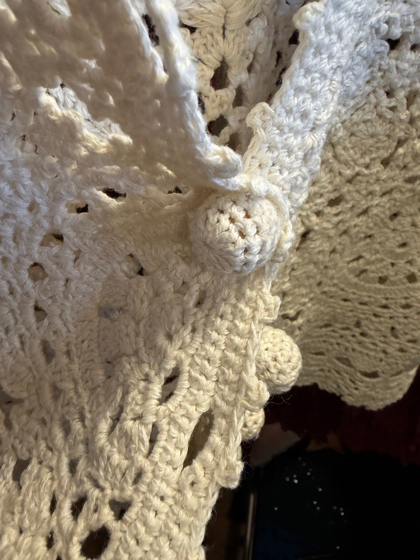 Vintage Crochet Sleeveless Cardigan- S