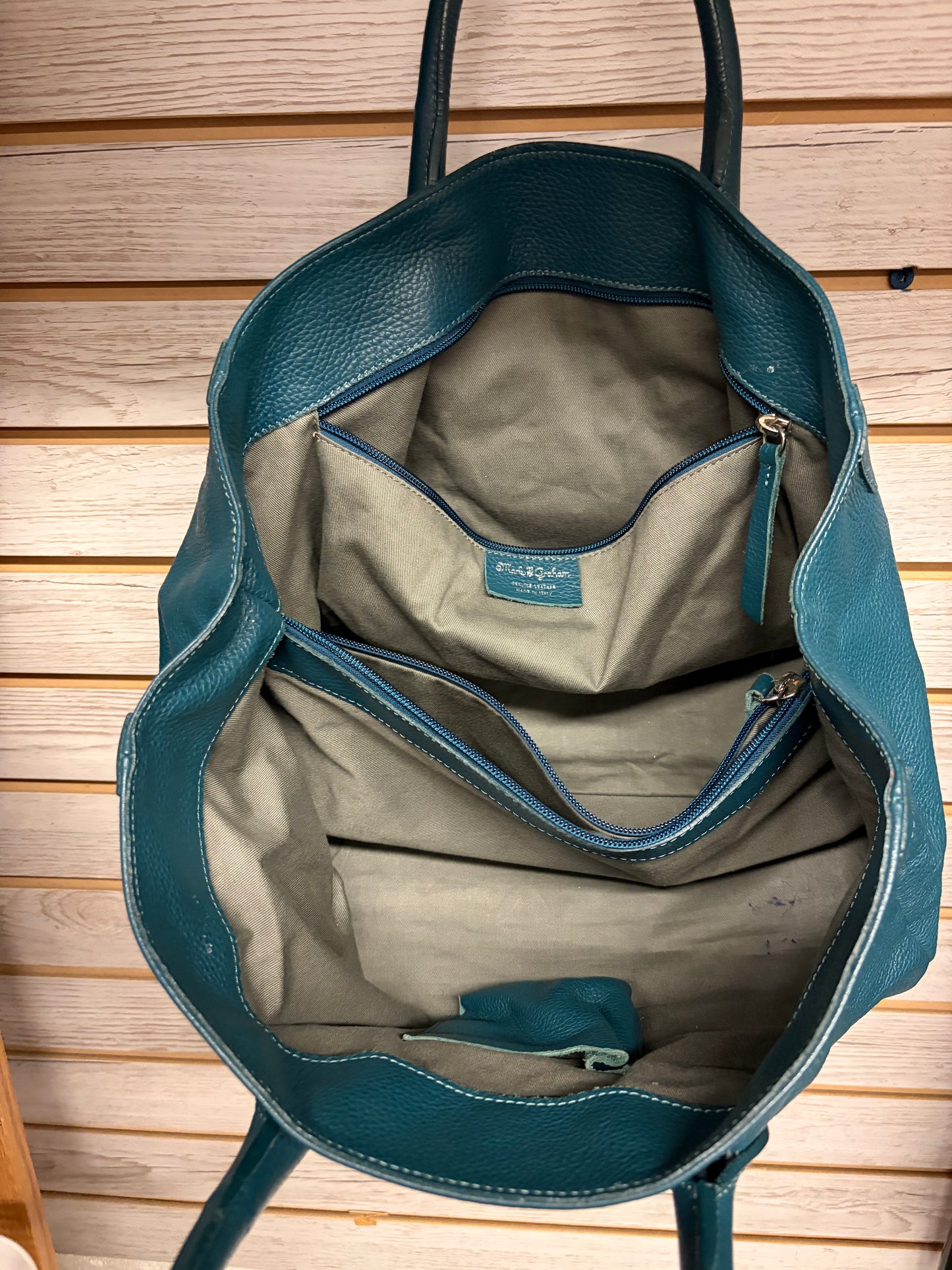 Mark + Graham Teal Leather Handbag