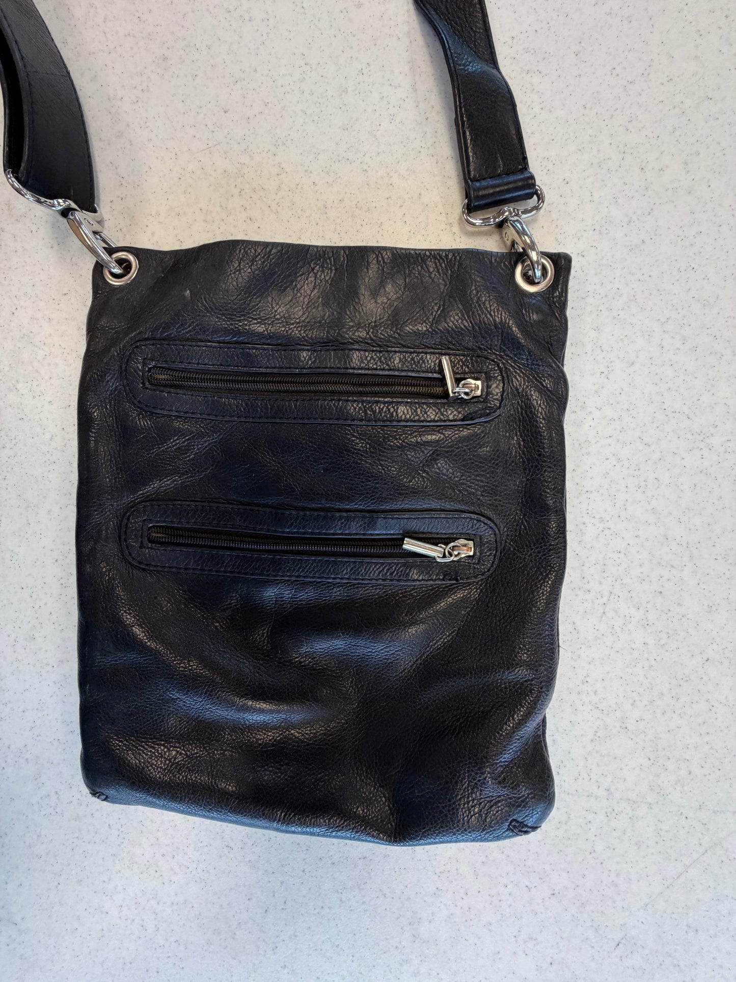 Y2K Black Leather Crossbody Purse