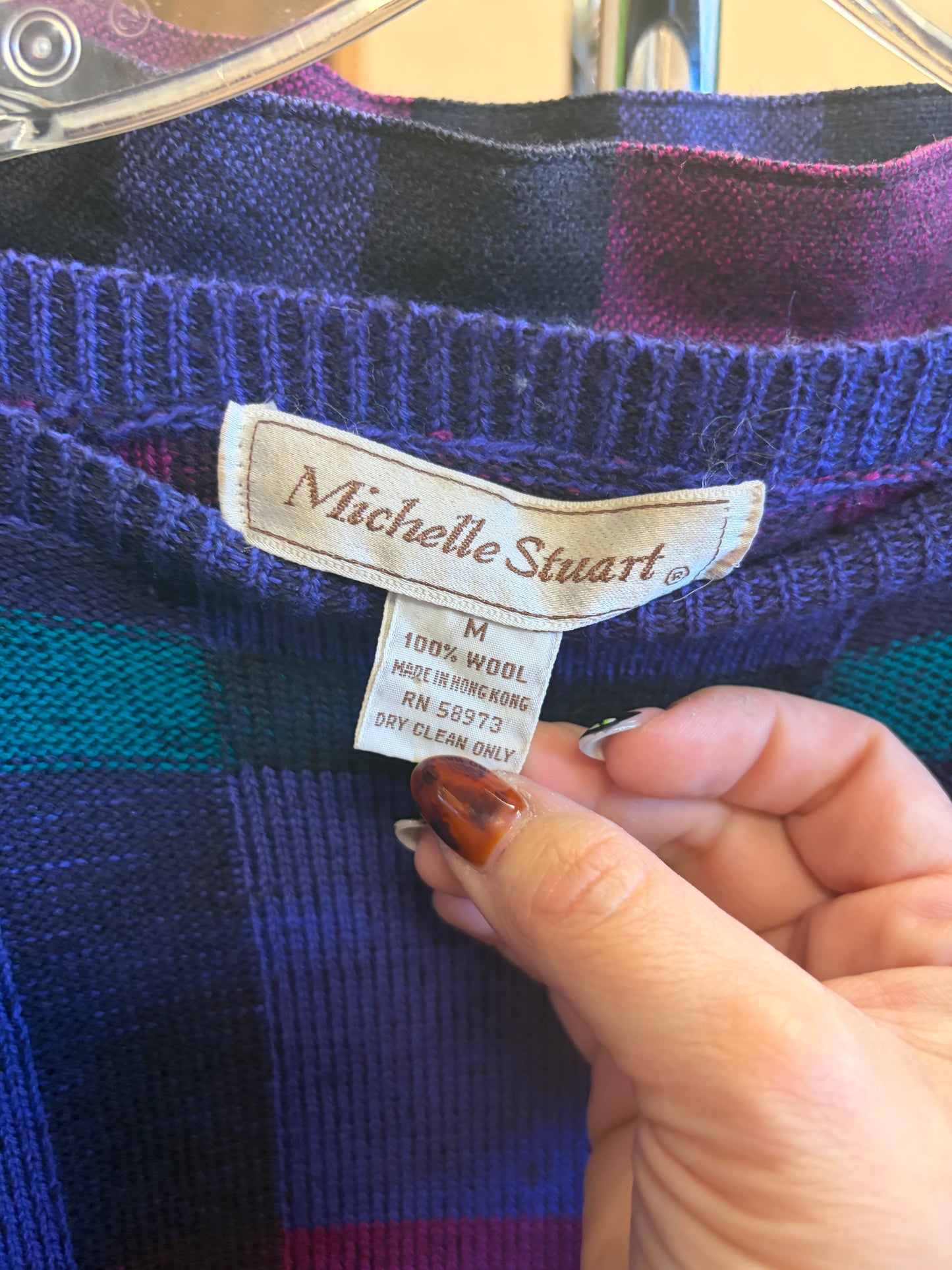 VINTAGE SET- Wool Purple Plaid Set-M