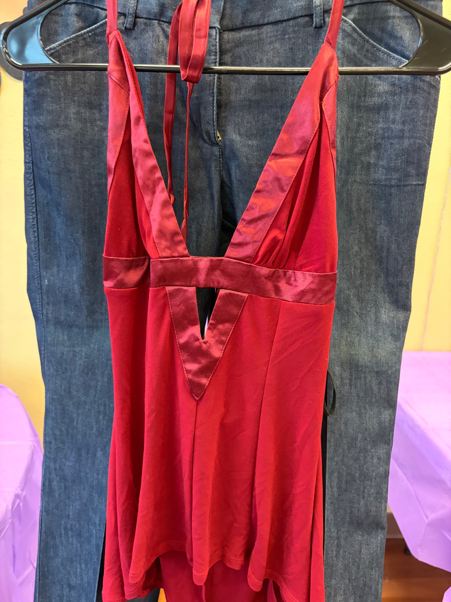 A'Gaci Red Halter Tank - S