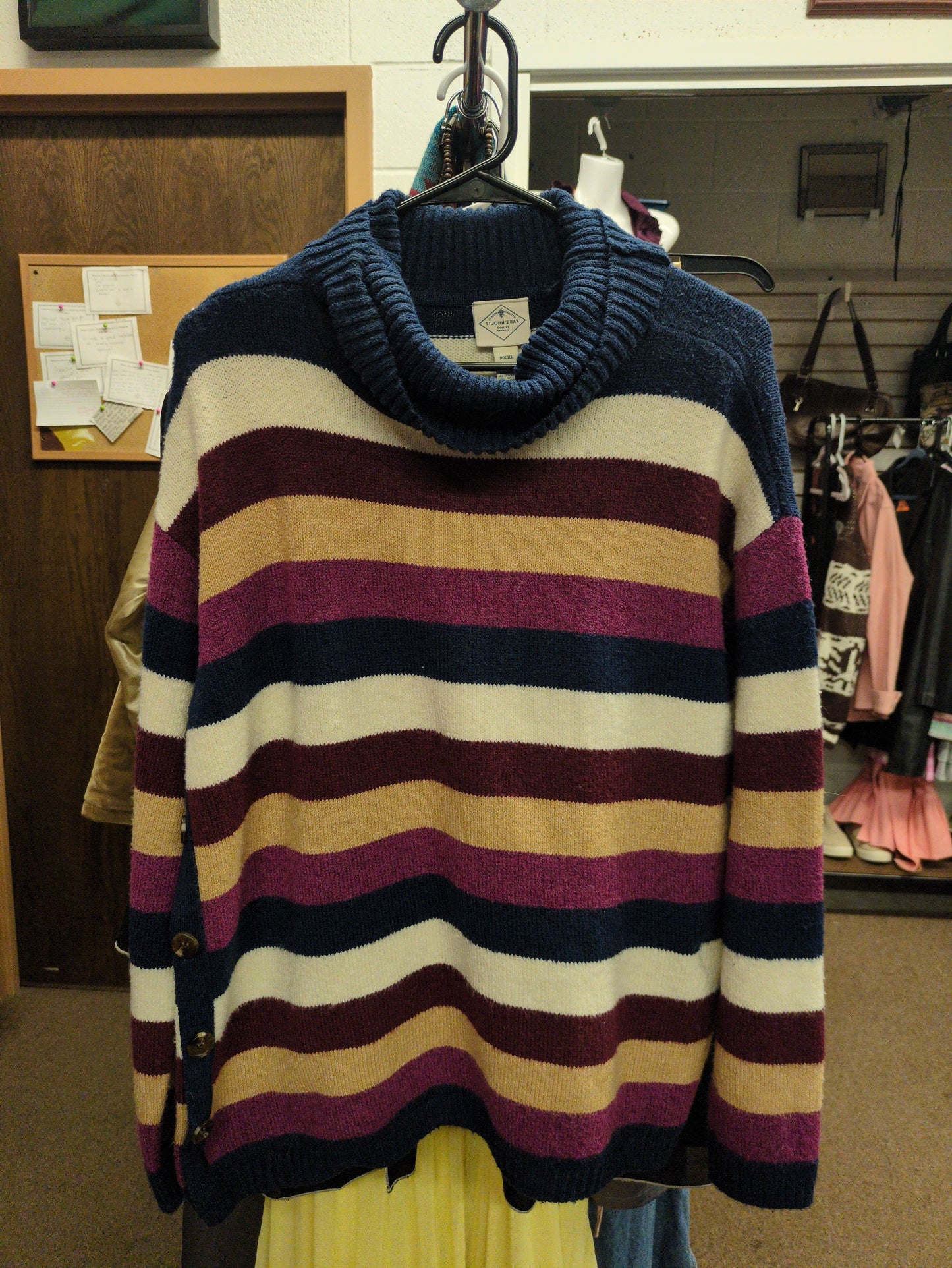 Striped Turtle Neck Petite XXL