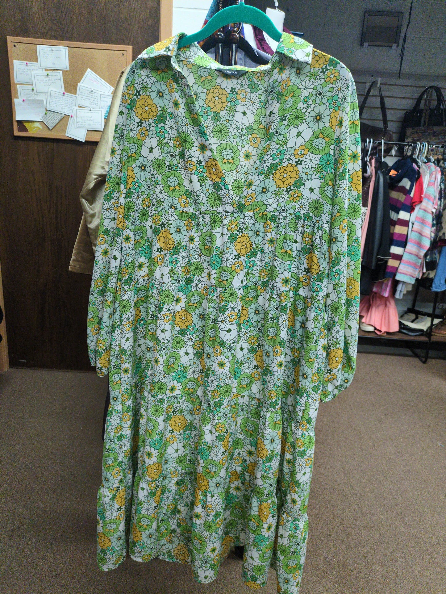 Green Floral Dress M/L