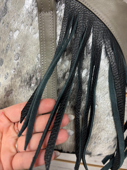 Western cowhide w/leather fringe AUTHENTIC handbag
