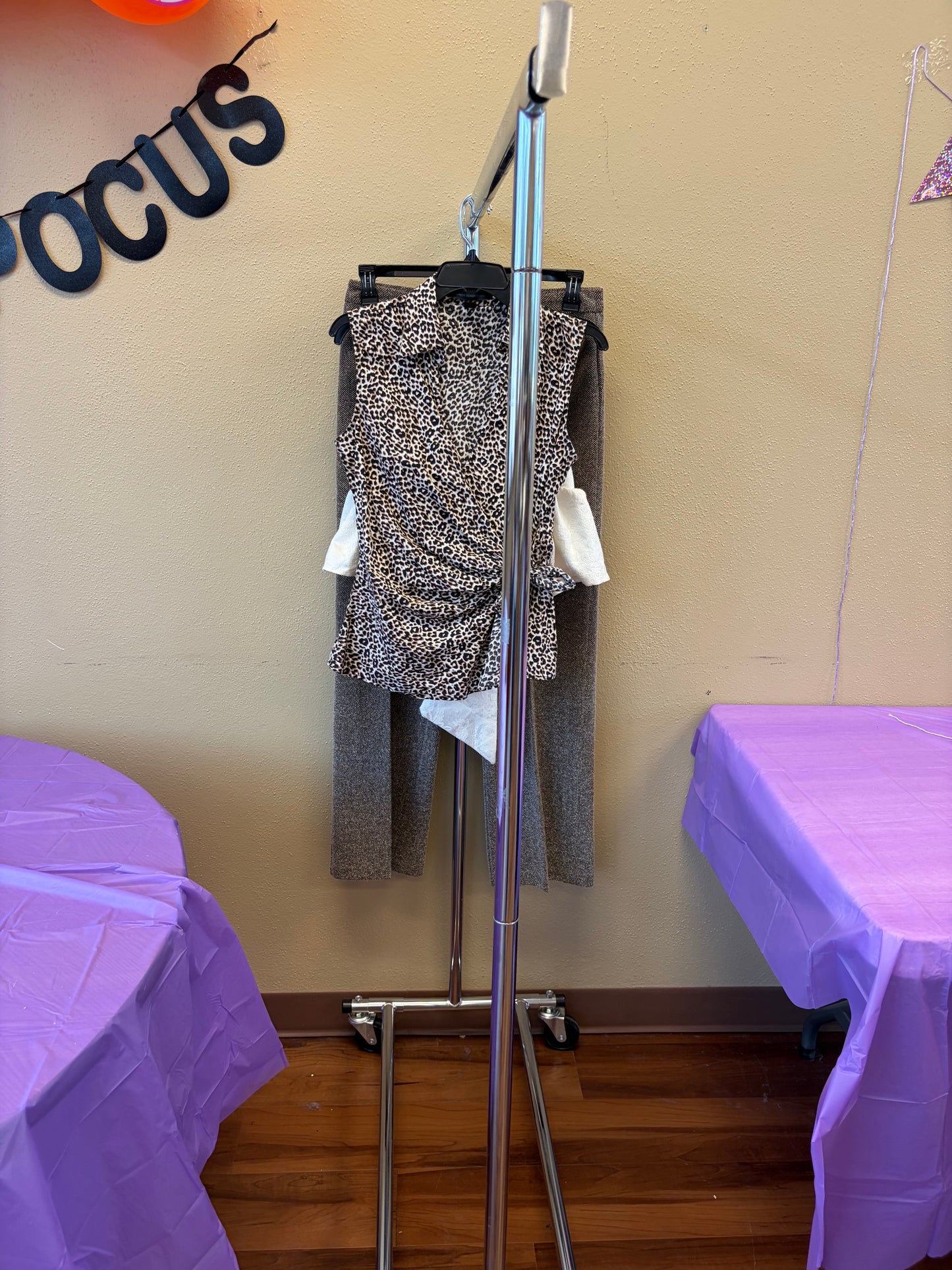 Cheetah Wrap Top - M