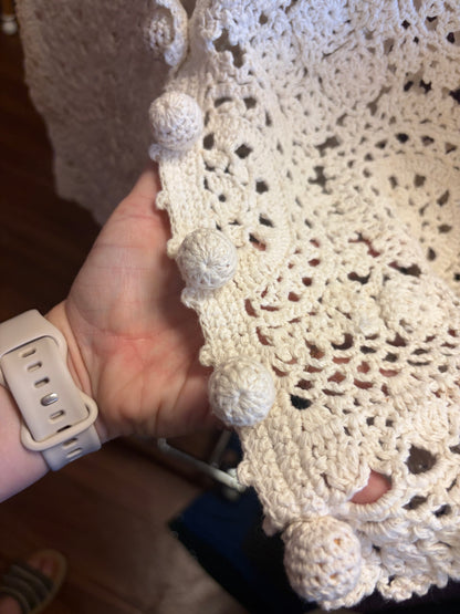 Vintage Crochet Sleeveless Cardigan- S