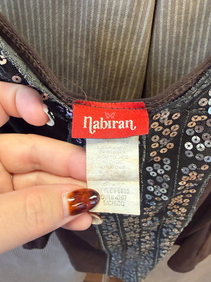 Brown Sequined Tank - S