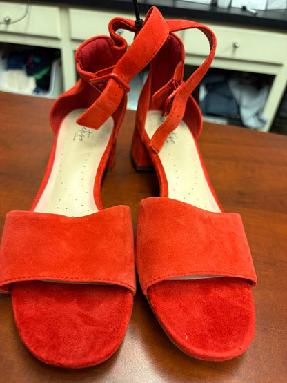 Clarks Red Elisa Dedra heeled sandals-8.5