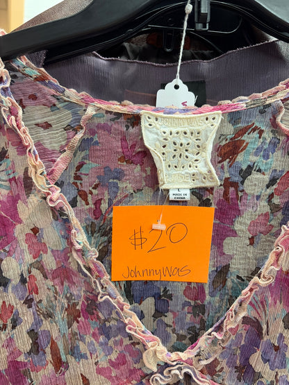 Johnny Was Floral pink Dress Sz L