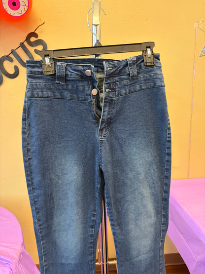 High Waisted Dark Wash Jeans - M