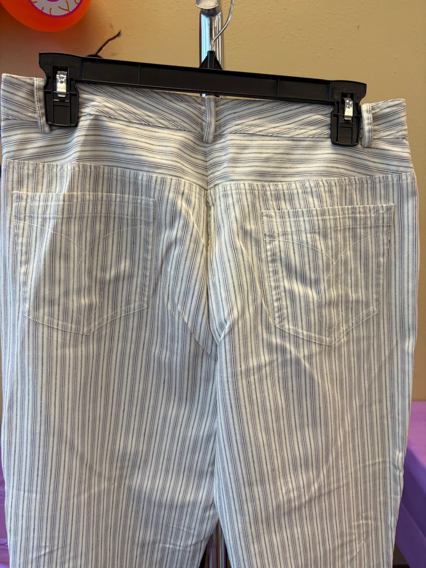 Calvin Klein White Pinstripe Pants - Size 6