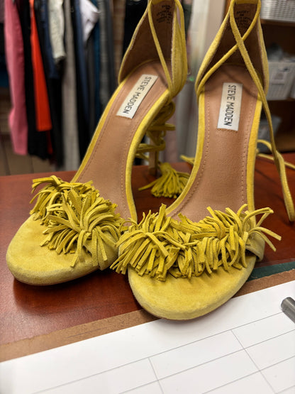 Steve Madden Electric Lime Pom Heels-8M