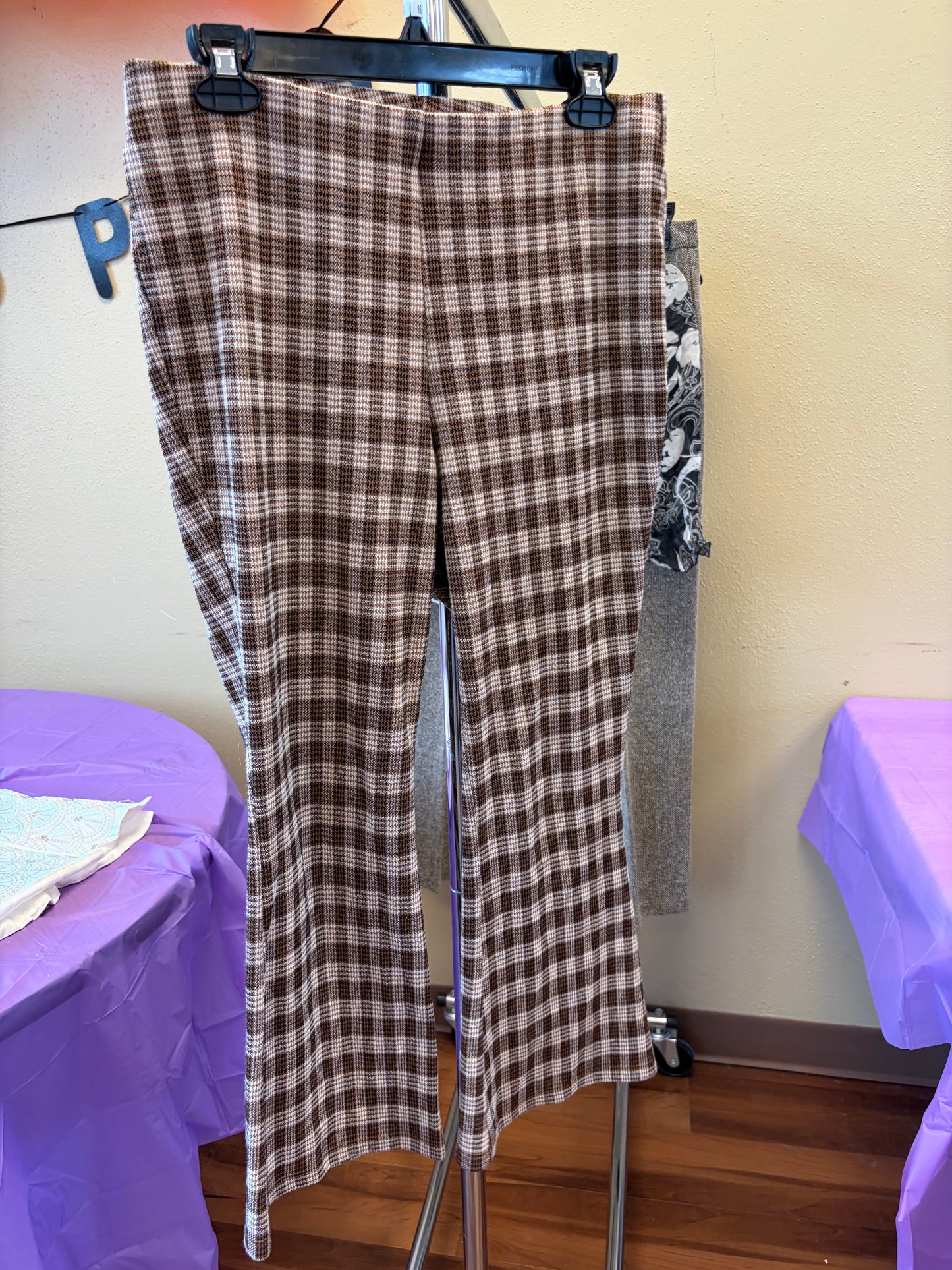 Brown Plaid Pants - Size 9