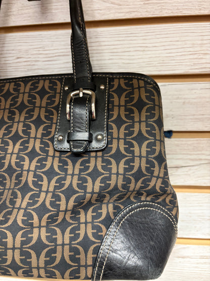 Vintage Fossil signature canvas hobo bag