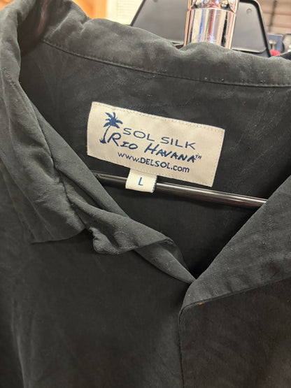 Rio Havana Silk Button Up- L