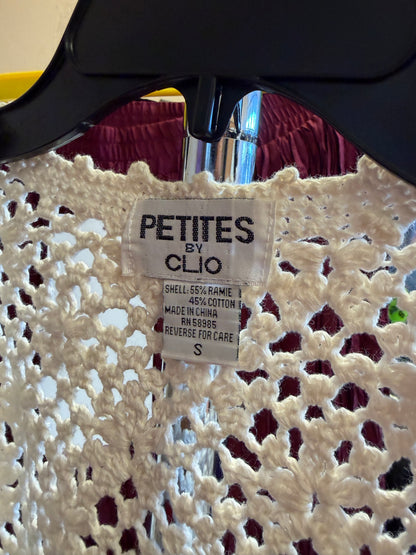 Vintage Crochet Sleeveless Cardigan- S