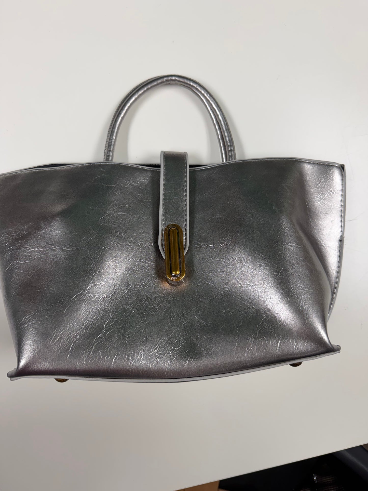Zara Silver Gloss Tote