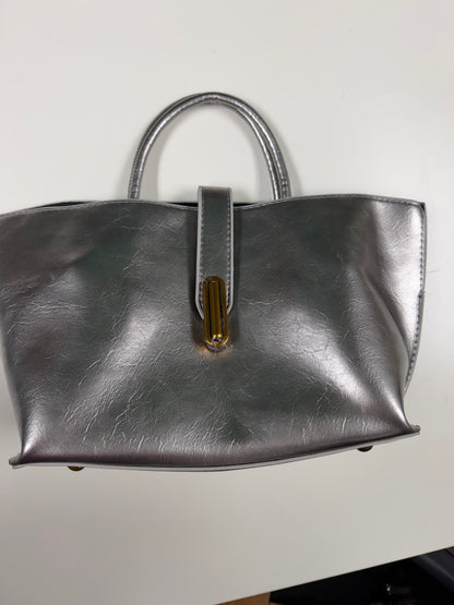Zara Silver Gloss Tote