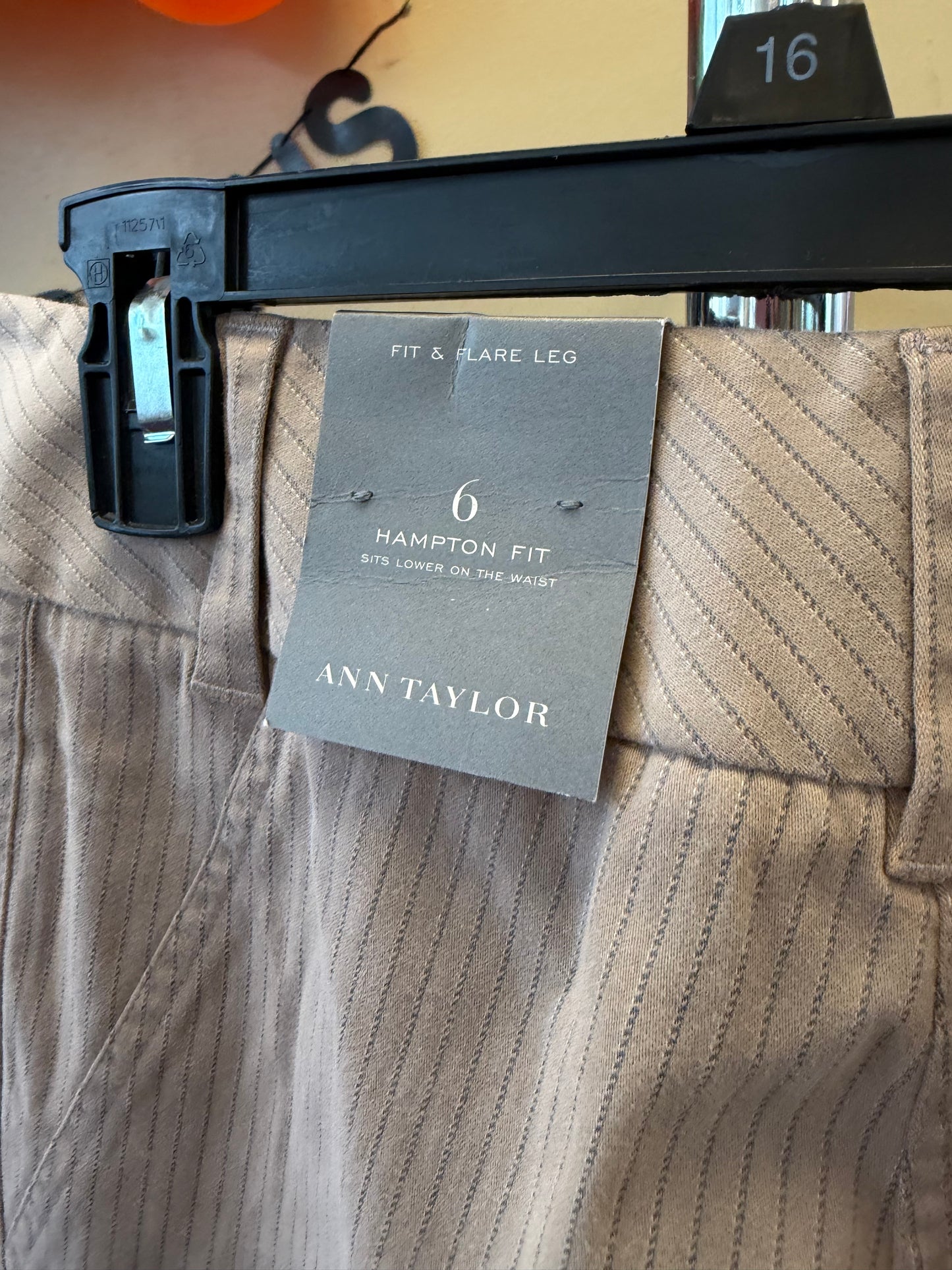 Ann Taylor Tan Pinstripe Pants - Size 6