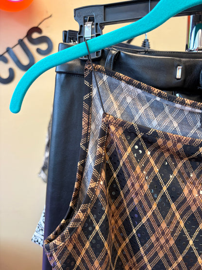 Express Brown Sequined Tank - M