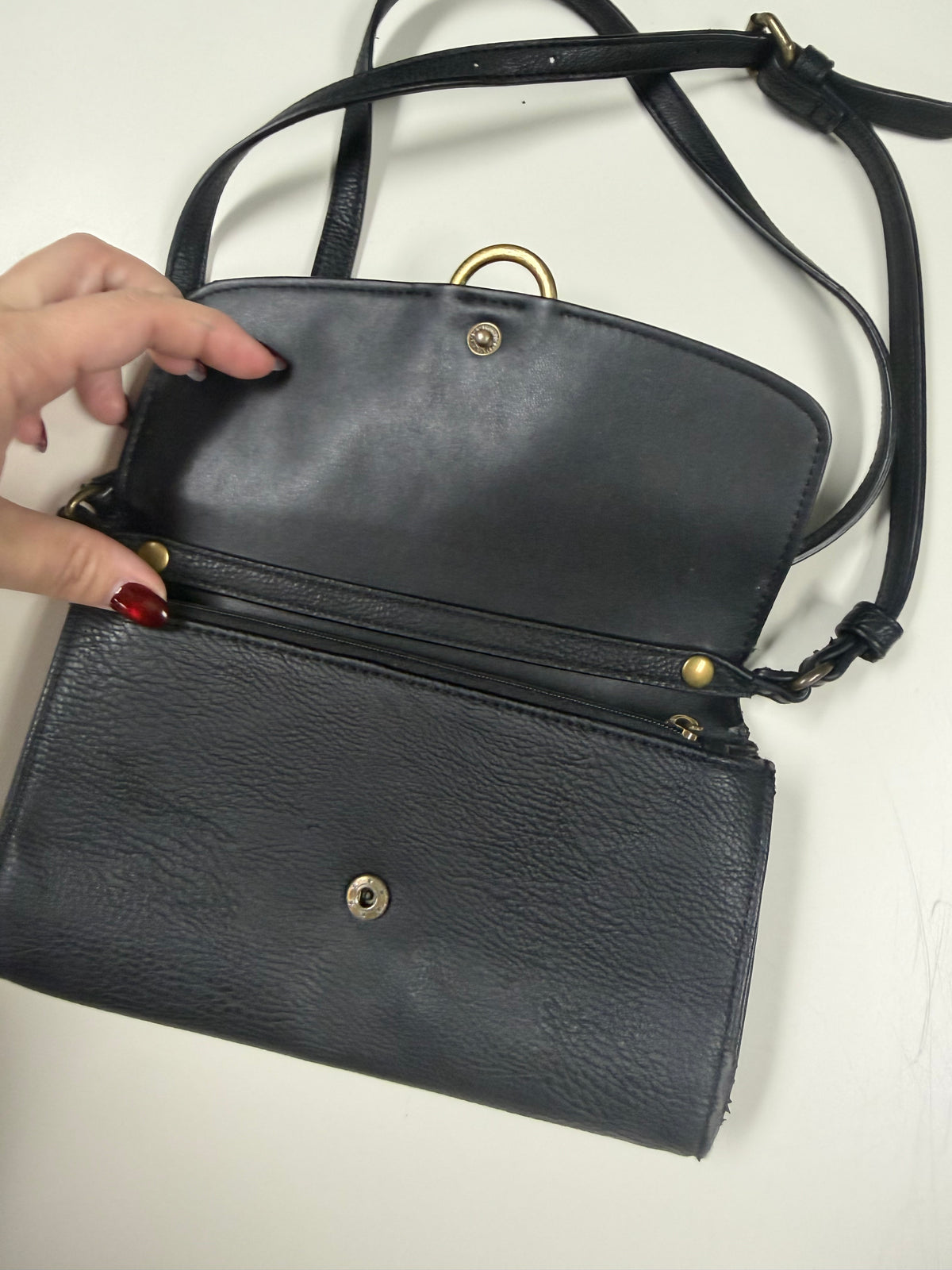 Black leather crossbody