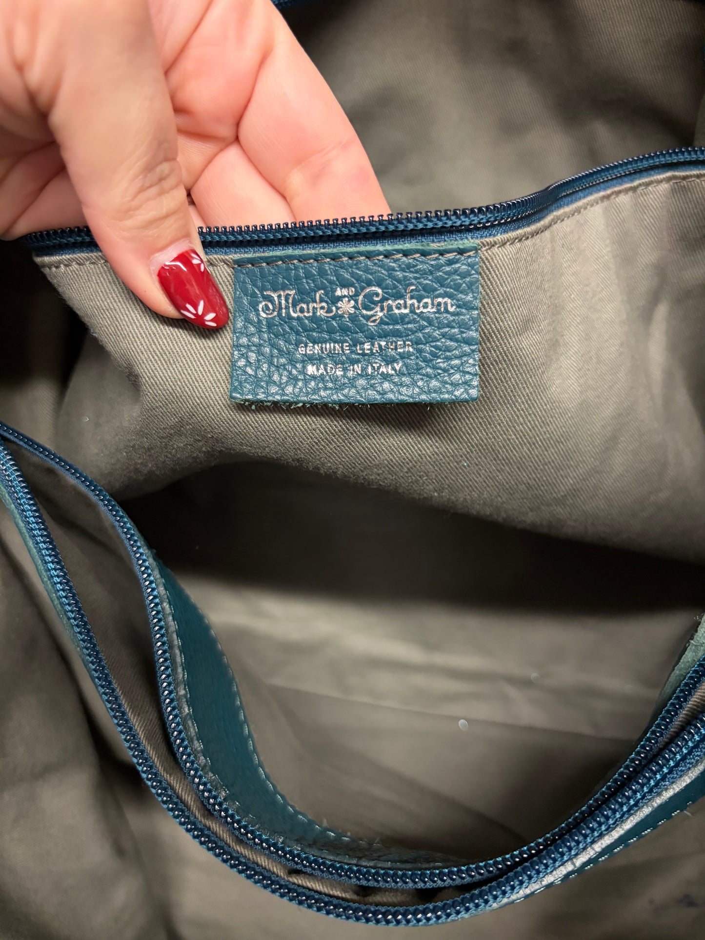 Mark + Graham Teal Leather Handbag