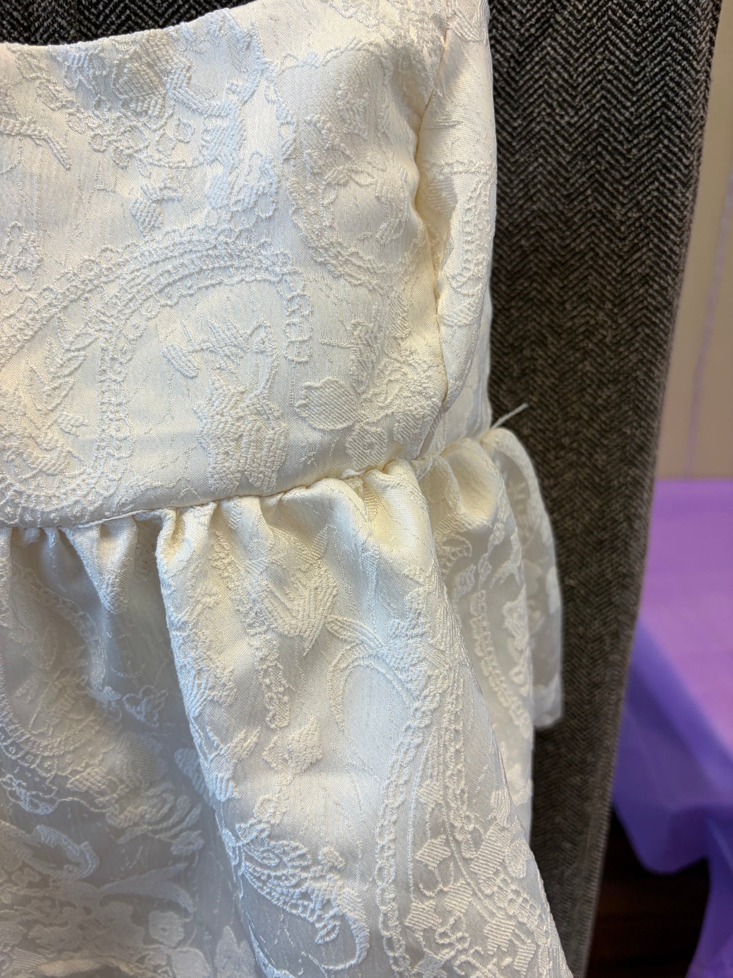 White Lacy Bow Tank - L