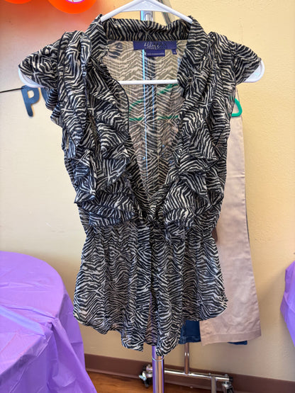 Miley Cyrus Cheetah Ruffle Tank - S