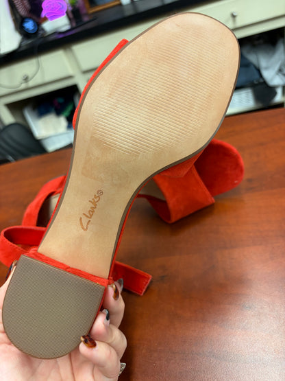 Clarks Red Elisa Dedra heeled sandals-8.5