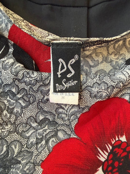 Gray Lace & Flower Tank - M