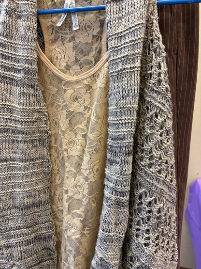 Brown Crochet Vest - S